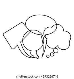 silhouette collection speech bubbles and dialog balloons vector illustration
