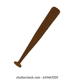 silhouette color with baseball bat vector illustration