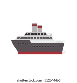 silhouette color with cruise ship