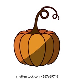 silhouette color with pumpkin with half shadow