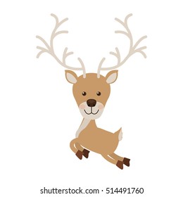 silhouette color with reindeer jumping to the left side