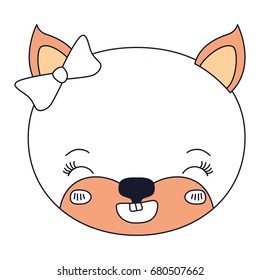 silhouette color sections face female cat animal eyes closed and happiness expression vector illustration
