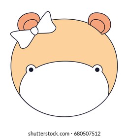 silhouette color sections faceless female elephant animal with bow lace vector illustration