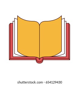 silhouette color sections of front view open book vector illustration