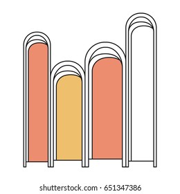 silhouette color sections of stack of books vector illustration