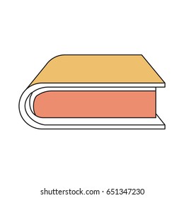 silhouette color sections of thick book with cover vector illustration
