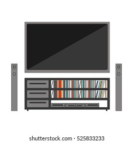 Silhouette Color With Stero Sound Entertainment System And Flat Tv