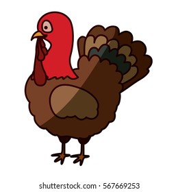 silhouette color with turkey with half shadow