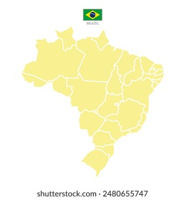 Silueta y color (cremoso) 
mapa de brasil