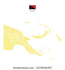 Silhouette and colored (creamy) papua new guinea map svg