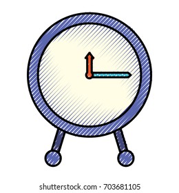 silhouette of colored pencils of clock icon vector illustration
