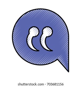 silhouette of colored pencils of speech bubble with quote sign vector illustration