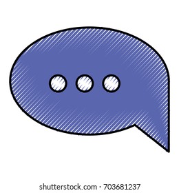 silhouette of colored pencils of speech bubble with ellipsis symbol vector illustration