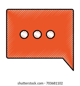 silhouette of colored pencils of speech square with ellipsis symbol vector illustration