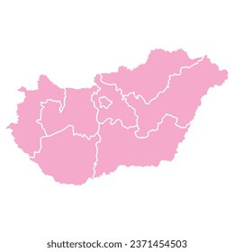 Mapa colgante de silueta y color (rosa)