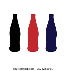 silhouette of a colorful bottle  icon. Bottle icon vector set. bottle vector illustration  isolated on white background