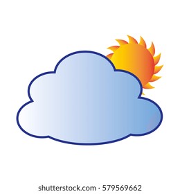 silhouette colorful cloud with sun