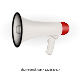 Silhouette of colorful loudspeaker. 3D version. Vector Illustration. EPS10