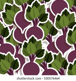 silhouette colorful pattern with beet vegetable