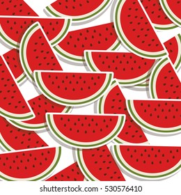 silhouette colorful pattern with slice watermelon