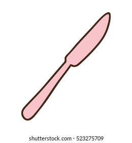 silhouette colorful with pink knife