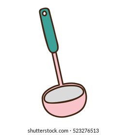 silhouette colorful with soup ladle