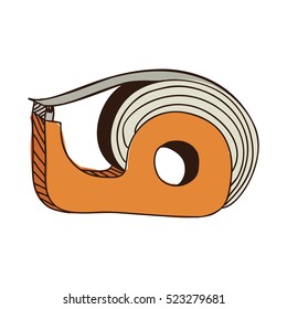 silhouette colorful of tape adhesive with blade cut