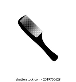 The silhouette of the comb is black on a white background. A vector image.