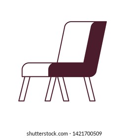 silhouette of comfortable sofa in living room with white background