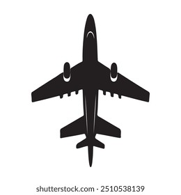 Silhouette of a Commercial Airplane from Top View