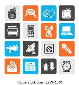 Silhouette Communication and connection icons - vector icon set