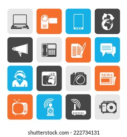 Silhouette Communication and Technology icons - Vector Icon Set