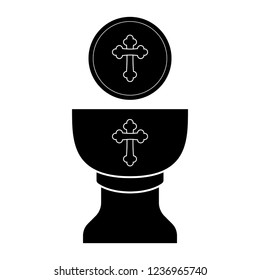 Silhouette Communion Cup Host Vector Illustration Stock Vector (Royalty ...