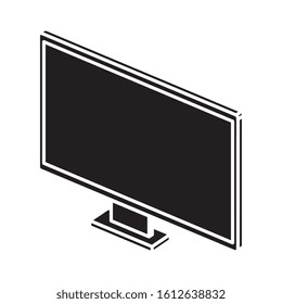 silhouette of computer desktop device isolated icon vector illustration design