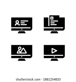 Silhouette computer icons design isolated on white background