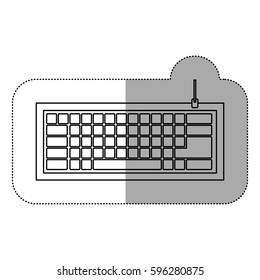 silhouette computer keyboard icon, vector illustraction design