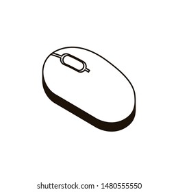 silhouette of computer mouse on white background