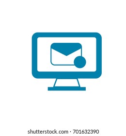 silhouette computer technology with e-mail electronic message