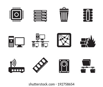 Silhouette Computer and website icons - vector icon set