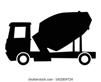 silhouette of concrete mixer, building industry motive