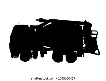 silhouette of a concrete mixer vector
