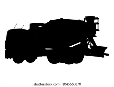 silhouette of a concrete mixer vector