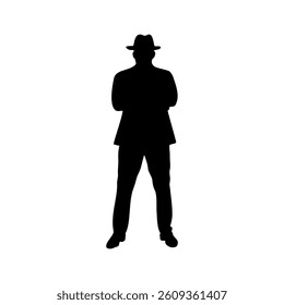 Silhouette of a confident man with a hat