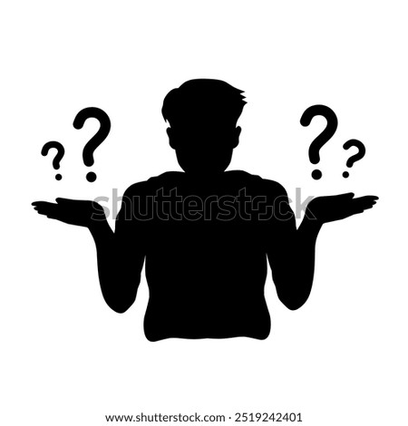 silhouette of confused man with question mark symbol