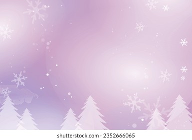 Silhouette of coniferous forest with winter background, Vector illustration