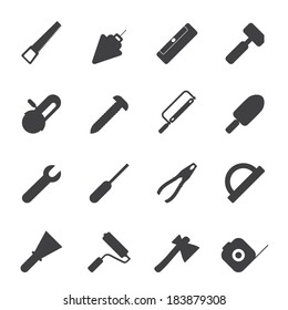 Silhouette Construction and Building Tools icons - Vector Icon Set