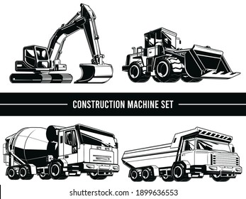 Silhouette Construction Machine Heavy Industrial Vehicle