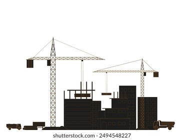 Silhouette construction process. Vector Illustration