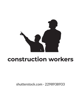 silhouette of construction workers vector design