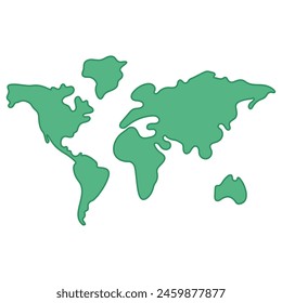 Silhouette of a continents map Earth planet Vector illustration